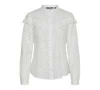 VERO MODA Damen VMNORA L/S Shirt NOOS Bluse, Snow White, M
