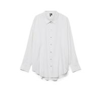Langarmbluse VERO MODA "VMNORA LS OVERSIZE SHIRT WVN GA NOOS" Gr. M (38), weiß (bright white) Damen Blusen (77608429-M) bright white