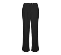 VERO MODA Damen Vmnora Mw Straight Corduroy Pants Stoffhose, Black, L / 30L