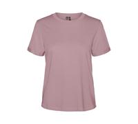 VERO MODA Damen 2er Pack Einfarbiges Stretch T-Shirt Basic Rundhals Top Baumwolle Oberteil Set VMPAULA