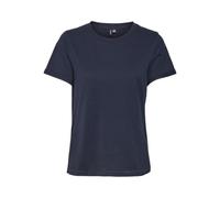 Kurzarmshirt VERO MODA "VMPAULA S/S T-SHIRT NOOS", Damen, Gr. S, blau (navy blazer), Jersey, Obermaterial: 100% Baumwolle, unifarben, regular fit normal, Rundhals, Aufschlag, Shirts, Baumwolle, regula