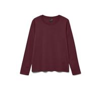 Langarmshirt VERO MODA "VMPAULINA LS T-SHIRT GA JRS NOOS", Damen, Gr. S, lila (tawny port), Jersey, Obermaterial: 100% Baumwolle, unifarben, normal, Rundhals, Shirts Langarmshirt, Baumwolle, regular f