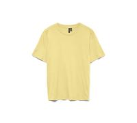 Kurzarmshirt VERO MODA "VMPAULINA SS T-SHIRT GA JRS NOOS", Damen, Gr. L (40), gelb (lemon meringue), Jersey, Obermaterial: 100% Baumwolle, unifarben, modisch, normal, Rundhals, Kurzarm, Shirts (780011