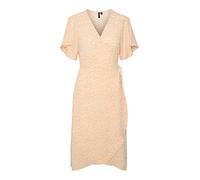VERO Moda Damen Vmsaki Calf Wrap Dress Ga Noos Kleid, Mock Orange/AOP:Mini Henna Vic, M EU
