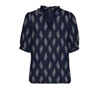 VERO MODA Damen Vmsara 2/4 V-neck Top Wvn Btq Top, Navy Blazer, M
