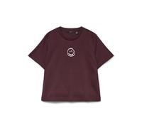 Vero Moda Loose Fit T-Shirt aus reine Baumwolle Modell 'SARA METTE' in Bordeaux, Größe S