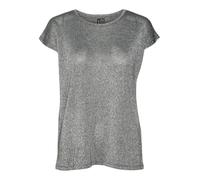 VERO MODA Damen Vmsarah AVA Ss Top JRS Noos Kurzarmbluse, Silver Mink/Detail:Gold Lurex, XS