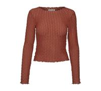 VERO MODA Damen Vmshelby Ls O-Neck Short Top VMA Noos Langarmshirt, Brandy Brown, XS