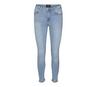 Skinny-fit-Jeans VERO MODA "VMTANYA MR S PIPING JEANS VI352 GA NOOS" Gr. L (40), Länge 30, blau (light blue denim) Damen Jeans Röhrenjeans (82311949-L)