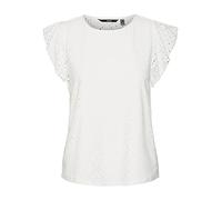 VERO MODA Damen Vmtassa Sl Frill Noos Top, Snow White, M EU
