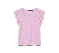 VERO MODA Damen Vmtassa Sl Frill Top Noos T-Shirt, Bonbon, M