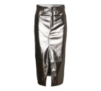 VERO MODA Damen Vmveri Hr Calf Pl Skirt Noos Midirock, Chrome Grey, 48