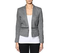 Vero Moda Damen VMVICTORIA Most Zip L/S Blazer NOOS Anzugweste, Grau (Dark Grey meliert), 40