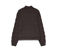 Strickpullover VERO MODA "VMVIRGO LS HIGHNECK PULLOVER BF", Damen, Gr. M, chocolate torte detail:with melange, Strick, Obermaterial: 89% Polyester, 11% Polyacryl, meliert, regular fit, hoch geschlosse
