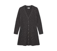 Strickkleid VERO MODA "VMDOFFYJAQUARD LS V-NK BUTTON DRESS NOOS", Damen, Gr. S, N-Gr, Langarm, Strick, chocolate torte detail:melange, Strick, Obermaterial: 94% Polyester, 3% Elasthan, 3% Nylon, melie