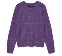 Rundhalspullover VERO MODA "VMDOFFY LS O-NECK BLOUSE GA NOOS", Damen, Gr. L, picasso l. detail:melange, Strick, Obermaterial: 94% Polyester, 3% Elasthan, 3% Nylon, meliert, regular fit normal, Rundhal