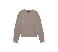 Strickpullover VERO MODA "VMDOFFY STITCH LS O-NECK PULLOVER NOOS", Damen, Gr. XS, beige (moon rock detail:melange), Strick, Obermaterial: 94% Polyester, 3% Elasthan, 3% Nylon, meliert, regular fit nor