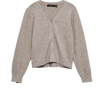 Strickjacke VERO MODA "VMDOFFY LS V-NECK CARDIGAN NOOS", Damen, Gr. XL, beige (moon rock detail:melange), Strick, Obermaterial: 94% Polyester, 3% Elasthan, 3% Nylon, meliert, regular fit normal, V-Aus