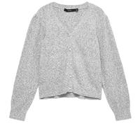 Strickjacke VERO MODA "VMDOFFY LS V-NECK CARDIGAN NOOS", Damen, Gr. S, grau (light grau melange), Strick, Obermaterial: 94% Polyester, 3% Elasthan, 3% Nylon, unifarben, regular fit normal, V-Ausschnit