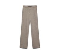 Anzughose VERO MODA "VMZAMIRA BESTIE MW STRAIGHT PANT NOOS", Damen, Gr. M (38), Länge 32, moon rock aop:melange, Web, Obermaterial: 94% Polyester, 4% Viskose, 2% Elasthan, bedruckt, meliert, normal, H