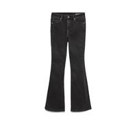 Bootcut-Jeans VERO MODA "VMFLASH MR FLARED JEANS LI170 GA NOOS", Damen, Gr. XS (34), Länge 34, schwarz, Denim/Jeans, Obermaterial: 65% Baumwolle, 18% Polyester, 8% Viskose, 7% Elastomultiester, 2% Ela