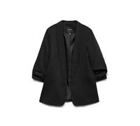Longblazer VERO MODA "VMHAILEY 3/4 REGULAR BLAZER NOOS", Damen, Gr. 42, schwarz, Web, Obermaterial: 80% Polyester, 20% Viskose, unifarben, Po-bedeckend, tiefer V-Ausschnitt, Blazer Longblazer (2394106
