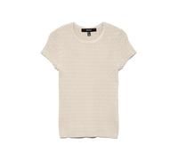 Kurzarmpullover VERO MODA "VMSILJE C/S O-NECK POINTELLE PULL NOOS", Damen, Gr. M, birch, Strick, Obermaterial: 77% Viskose, 23% Polyester, unifarben, regular fit normal, Rundhals, Pullover, Sommerpull