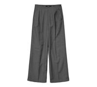 Anzughose VERO MODA "VMHAILEY HW WIDE PLEAT PANT NOOS", Damen, Gr. 40, Länge 30, medium grau melange, Web, Obermaterial: 80% Polyester, 20% Viskose, unifarben, weit lang, Hosen Anzughose, Hose mit wei