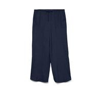 Schlupfhose VERO MODA "VMMELANEY HW LOOSE PANT WVN GA NOOS", Damen, Gr. S (36), N-Gr, navy blazer, Web, Obermaterial: 100% Polyester, unifarben, loose fit lang, Hosen, Sommerhose (39456761-S) navy bla
