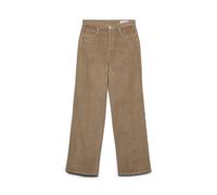 Cordhose VERO MODA "VMTESSA HR WIDE CORDUROY PANTS GA NOOS", Damen, Gr. 27, Länge 30, silber mink, Cord, Obermaterial: 98% Baumwolle, 2% Elasthan, unifarben, bequem normal, Hosen (62210357-27) silber