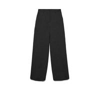 Anzughose VERO MODA "VMBESTIE HW WIDE PANT NOOS", Damen, Gr. 40, Länge 32, dunkelgrau melange detail:melange, Web, Obermaterial: 94% Polyester, 4% Viskose, 2% Elasthan, meliert, unifarben, bequem lang