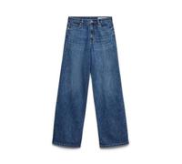 High-waist-Jeans VERO MODA "VMVEGA HR WIDE DENIM JEANS SI392 NOOS", Damen, Gr. 25, Länge 30, blau (medium blau denim), Denim/Jeans, Obermaterial: 100% Baumwolle, unifarben, oversize lang, Jeans High-W