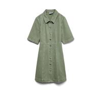 Jeanskleid VERO MODA "VMDAISY 2/4 SHORT DENIM DRESS NOOS", Damen, Gr. XL, N-Gr, laurel wreath detail:washed, Denim/Jeans, Obermaterial: 100% Baumwolle, unifarben, kurz, Kleider, Baumwolle (68178326-XL