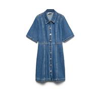 Jeanskleid VERO MODA "VMDAISY 2/4 SHORT DENIM DRESS NOOS", Damen, Gr. M, N-Gr, medium blau denim, Denim/Jeans, Obermaterial: 100% Baumwolle, unifarben, kurz, Kleider, Baumwolle (97880726-M) medium bla