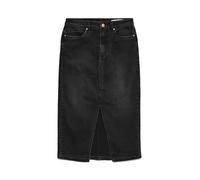 Maxirock VERO MODA "VMVERI HR CALF DENIM SKIRT GA NOOS", Damen, Gr. S (36), schwarz, Denim/Jeans, Obermaterial: 99% Baumwolle, 1% Elasthan, unifarben, regular fit wadenlang, Röcke Maxirock (60742956-S