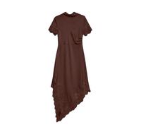 VERO MODA A-Linie Abendkleid aus Satin Modell 'RITA' in Dunkelbraun, Größe XS