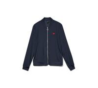 Blouson VERO MODA "VMCOCO L/S BOMBER AOP WVN NOOS", Damen, Gr. S, navy blazer detail:rot heart, Web, Obermaterial: 96% Polyester, 4% Elasthan, bedruckt, regular fit normal, Rippbündchen, Jacken Blouso