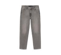 Mom-Jeans VERO MODA "VMNICKIE HR MOM JEANS BLACK MIX NOOS", Damen, Gr. 32, Länge 32, grau (medium grau denim detail:ra226), Denim/Jeans, Obermaterial: 99% Baumwolle, 1% Elasthan, leichte Abriebeffekte