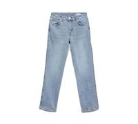 Gerade Jeans VERO MODA "VMAMARA MR SLIM STRAIGHT ANK VI3512 NOOS", Damen, Gr. 28, Länge 32, light blau denim, Denim/Jeans, Obermaterial: 98% Baumwolle, 2% Elasthan, unifarben, knöchellang, Jeans (3385