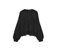 Strickjacke VERO MODA "VMLEA LS O-NECK CARDIGAN NOOS", Damen, Gr. S, schwarz, Strick, Rippstrick, Obermaterial: 100% Polyacryl, unifarben, modisch, loose fit, Rundhals, Langarm, Strickjacken (65647462