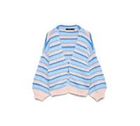 Strickjacke VERO MODA "VMMAYBE STRIPE LS OPEN CARDIGAN NOOS", Herren, Gr. XL, cashmere blau stripes:with nebulas blau, alaskan blau, chintz rose, brunnera blau, Strick, Obermaterial: 100% Polyester, g
