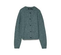 Strickjacke VERO MODA "VMNOVAH LS O-NECK BUTTON CARDI GA NOOS", Damen, Gr. XS, balsam grün, Strick, Obermaterial: 70% Polyester, 21% Nylon, 8% Wolle, 1% Elasthan, unifarben, regular fit hüftlang, Rund