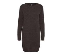 VERO MODA Damen Strickkleid VMDoffy fein gestricktes Langarmkleid 10215523 Chocolate Torte W. Black Melange XS
