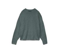 Strickpullover VERO MODA "VMBOOM LS O-NECK PULLOVER GA NOOS" Gr. M (38), grün (balsam green detail:melange) Damen Pullover (47133456-M) balsam green detail:melange