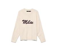 VERO MODA Vmboom Ls O-Neck Text Pullover Noos