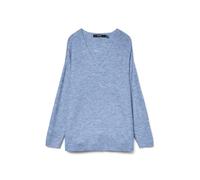 Vero Moda "VMCREWLEFILE LS V-NECK BLOUSE NOOS" (34003743-L) brunnera blau detail:melange