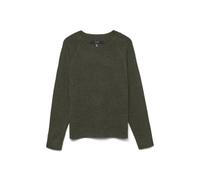 VERO MODA Regular Fit Pullover mit Rundhalsausschnitt Modell 'DOFFY' in Dunkelgruen, Größe L