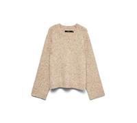 Vero Moda Regular Fit Strickpullover mit Woll-Anteil Modell 'INGRID' in Sand Melange, Größe L