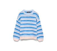 Strickpullover VERO MODA "VMMAYBE STRIPE LS O-NECK PULLOVER NOOS", Damen, Gr. M, cashmere blau stripes:with nebulas blau, alaskan blau, chintz rose, brunnera blau, Strick, Obermaterial: 100% Polyester