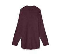 Strickpullover VERO MODA "VMPLAZA LS HIGHNECK LONG PULLOVER GA BOO", Damen, Gr. XS, winetasting detail:melange, Strick, Obermaterial: 64% Polyester, 19% Polyacryl, 8% Nylon, 5% Wolle, 4% Elasthan, mel